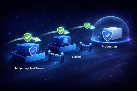 Wijzigingen worden eerst veilig getest, daarna gecontroleerd uitgerold.
